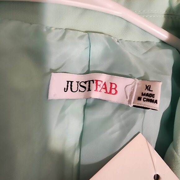 Justfab Flap Pocket Blazer NWT Mint Green XL Dark Marks - Picture 3 of 10